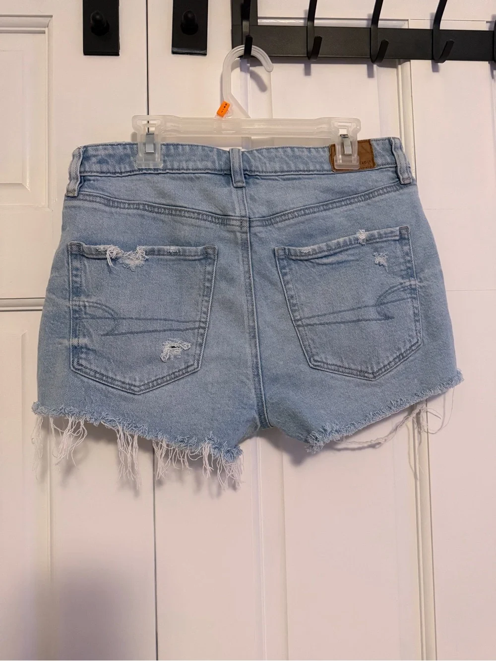 American Eagle Perfect Shortie Distressed Denim Shorts Size 4 Stretch